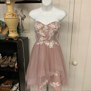 Disney Pink Strapless Dress with White Floral Accents